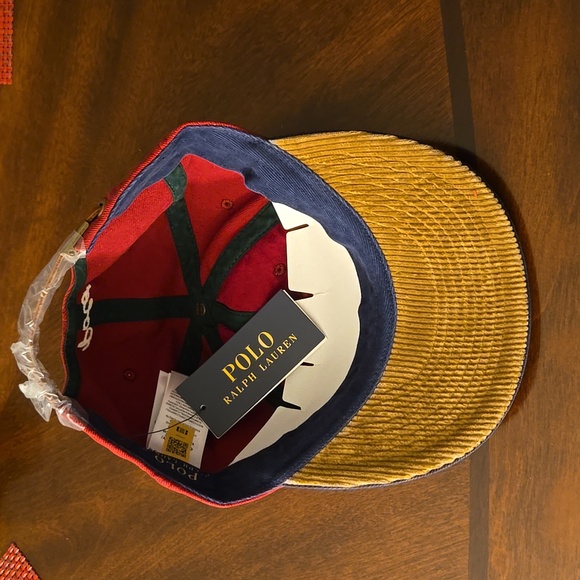 NWT POLO by RL, LOGO Twill Ball Cap. Adjustable strap. Burgundy Blue White. - Picture 4 of 9